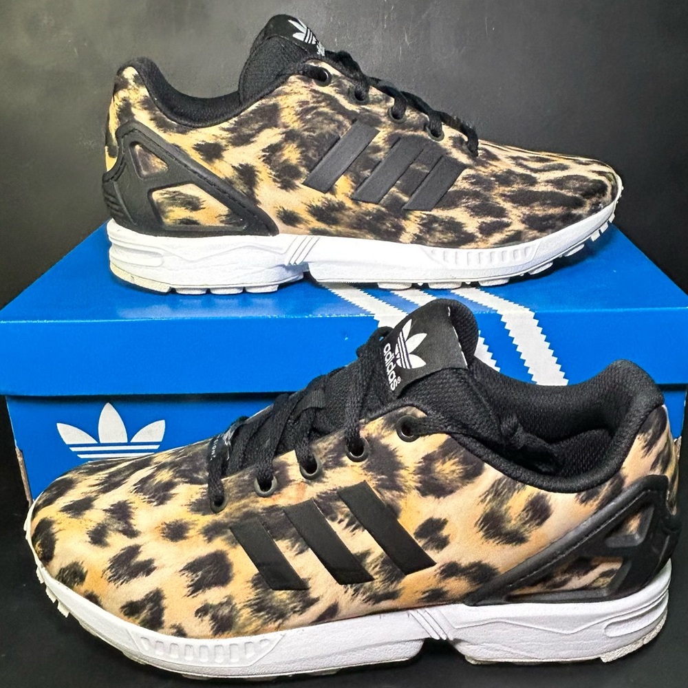 Adidas Torsion ZX Flux Cheetah Leopard Print Sneakers Shoes Women's Size 7